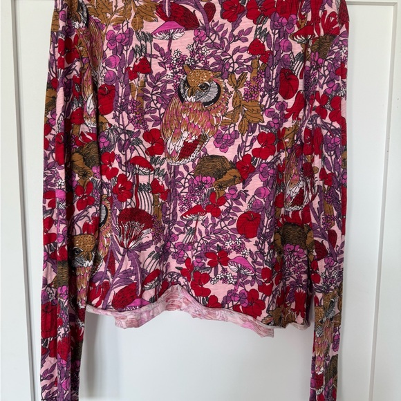 Maeve L/S T Shirt Pink Pattern med Anthropologie - Picture 3 of 4